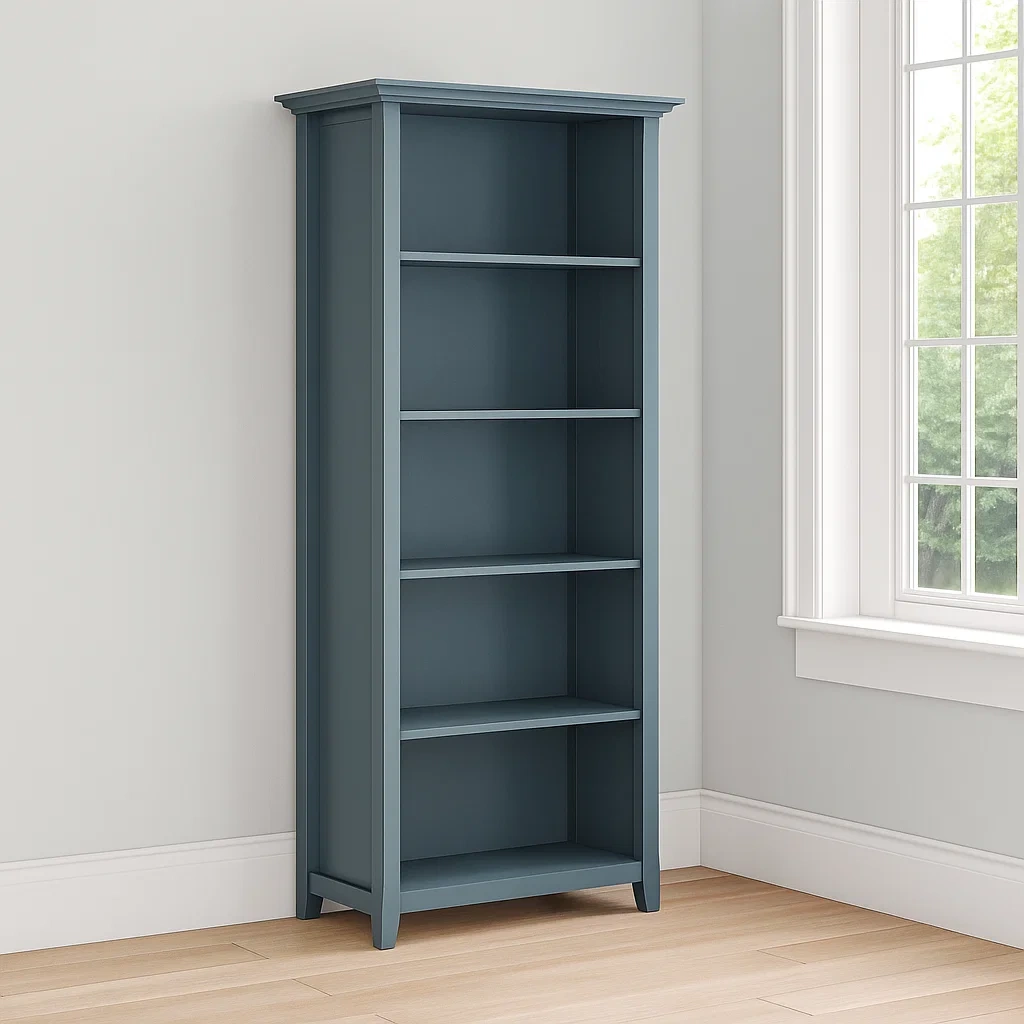 Opbevaringshylde, bl, tr, egnet til indendrs brug, 76x36x178cm