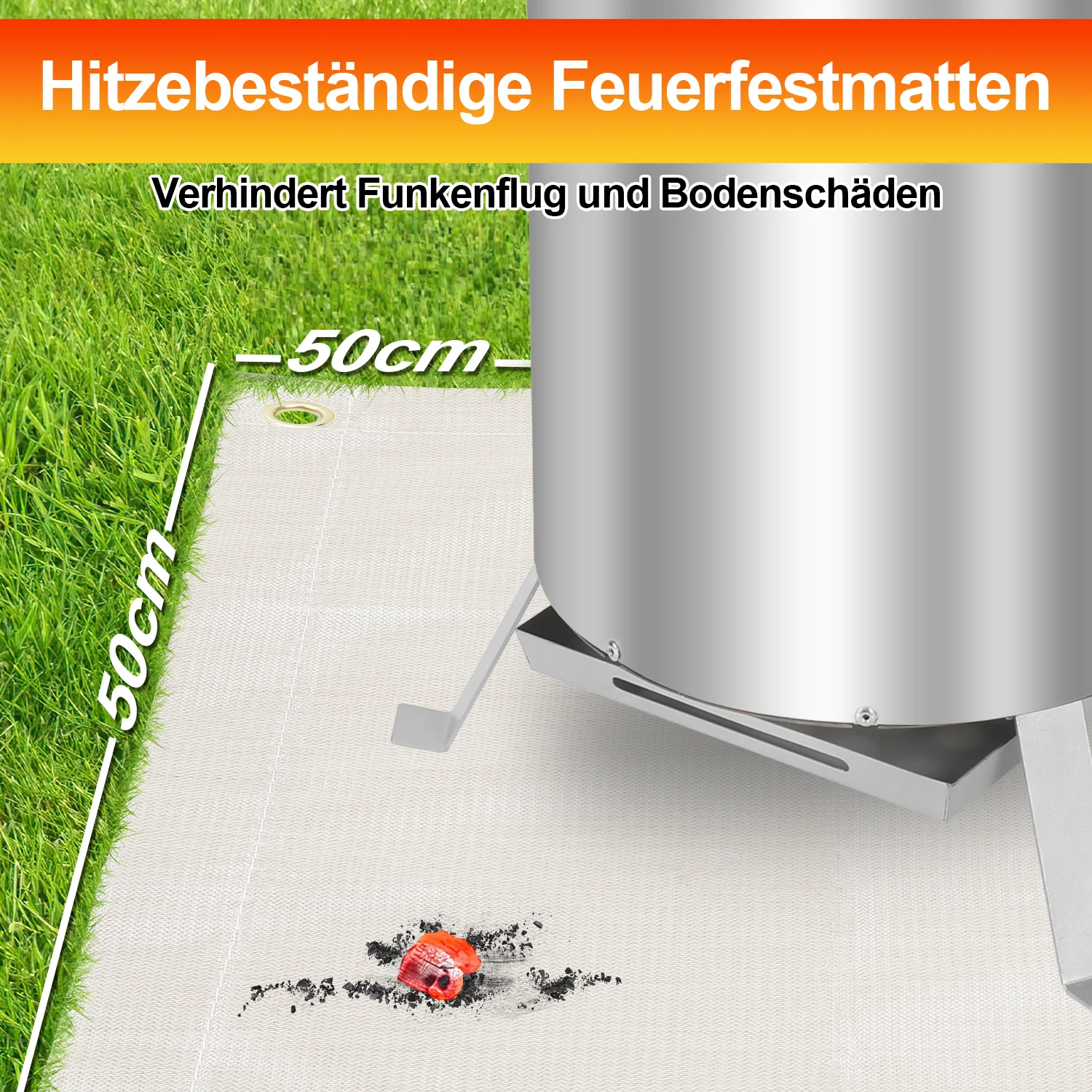 Sonnewelt Poolheizung Feuertonne mit Heizspirale Edelstahl