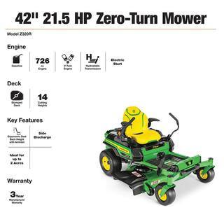 John Deere Z320R 42��� 21.5 HP V-Twin Zero-Turn Riding Mower with Accel Deep Deck