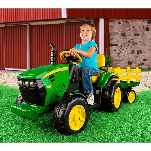 Trattore John Deere Ground Force Peg Perego da 12 V, per bambini dai 3 ai 7 anni