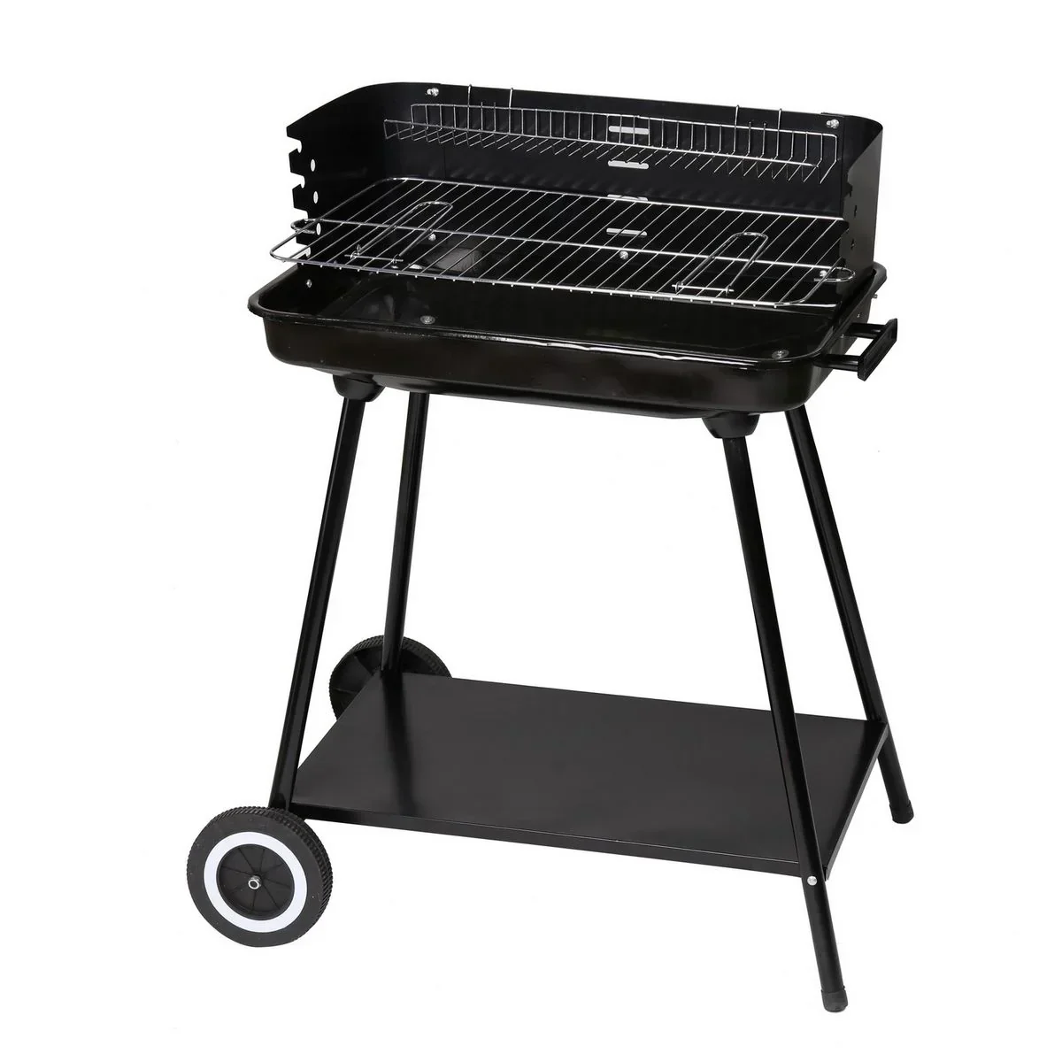 Barbacoa De Carbón Lolahome Con Parrilla De Acero, 57x38x80 Cm, Negra