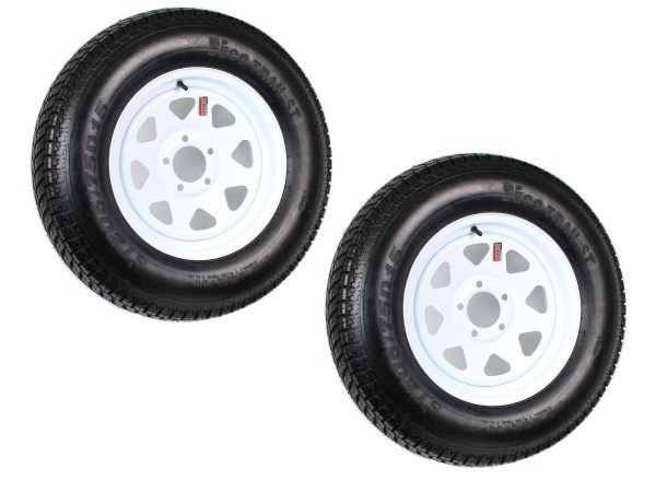 Anvelopă remorcă pe jantă ST205/75D15 205/75 D 15 in. LRC cu 5 găuri, spițe albe, pachet de 2
