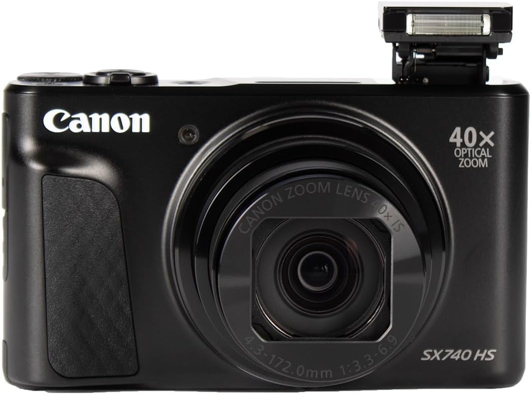 Canon Powershot SX740 HS Lite Edition - Cámara Compacta de 20.3 MP (40 x Zoom Óptico, 4K UHD, DIGIC 8, 5 Ejes, LCD Desplegable, 10 fps, Bluetooth, WiFi) Negro, 110.1 x 63.8 x 39.9 mm
