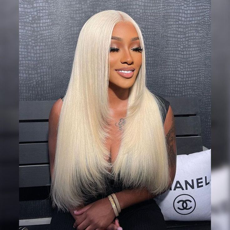 Layered Cut 613 Blonde Straight Wigs Glueless 13x6 HD Lace Front 100% Human Hair Wig