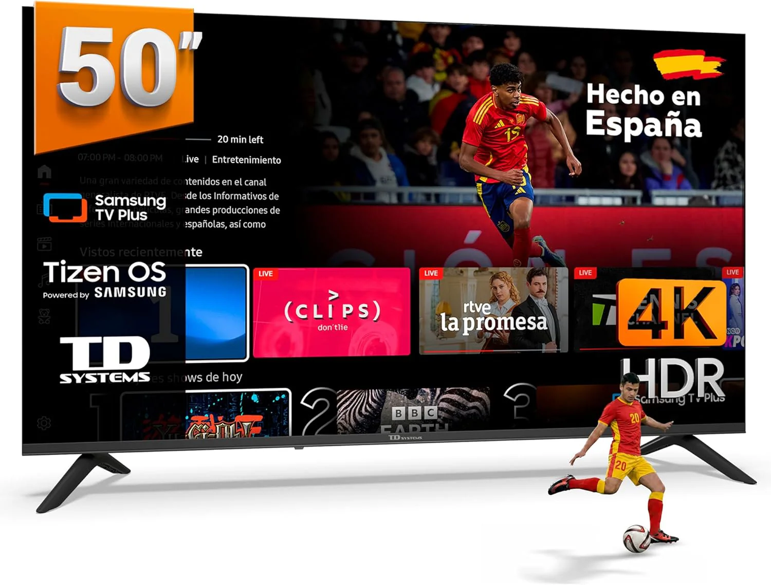 TD Systems - Smart TV 50 Inch 4K with Tizen OS 8.0 Powered by Samsung, Triple TV Tuner (DVB-T2/C/S2). 2026 TVs - PRIME50C22TIZEN