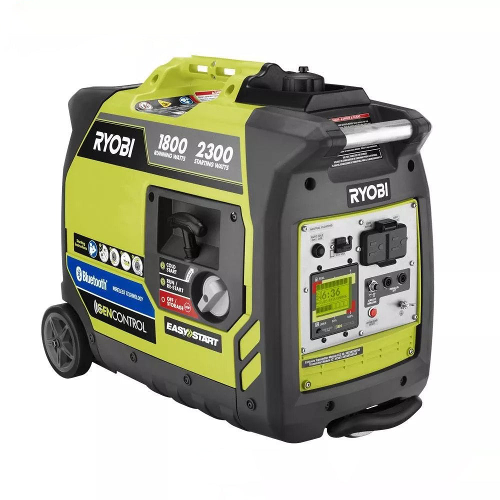 Ryobi 2,300-Watt Bluetooth Inverter Generator, Super Quiet, Portable, Gas-Powered, CARB Compliant