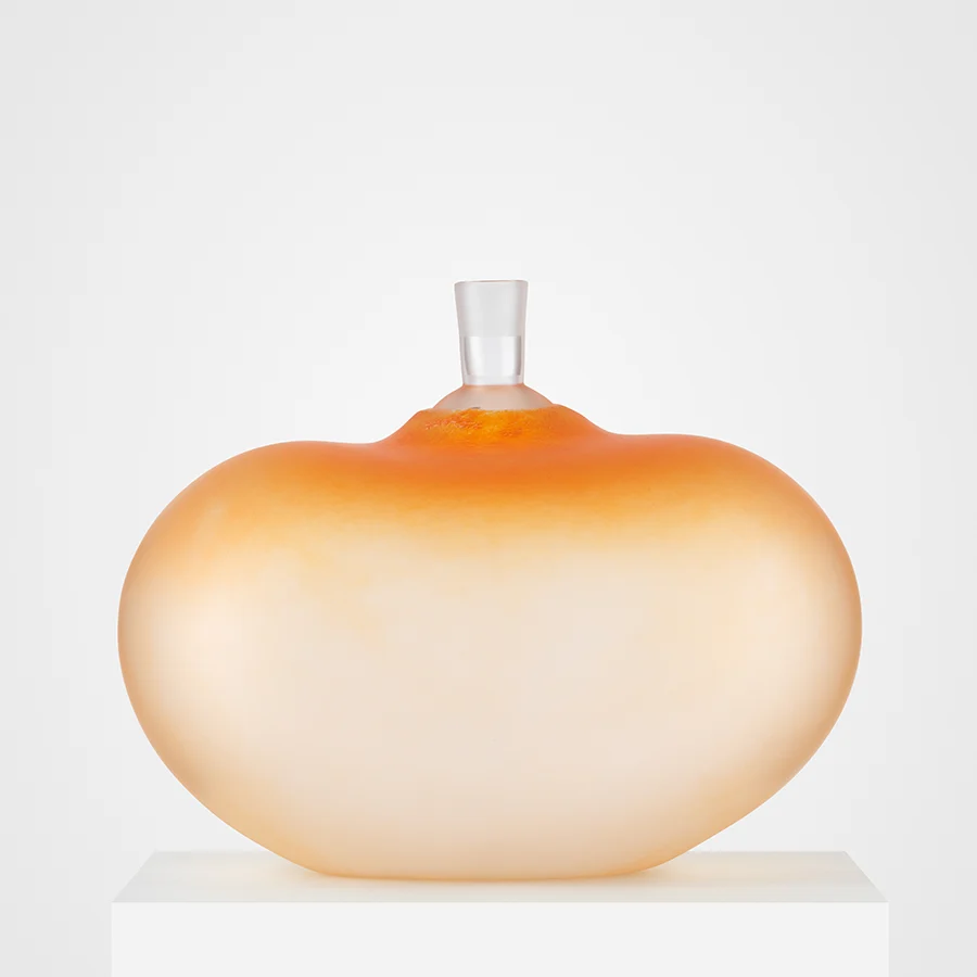 Beans Orange Glass Art