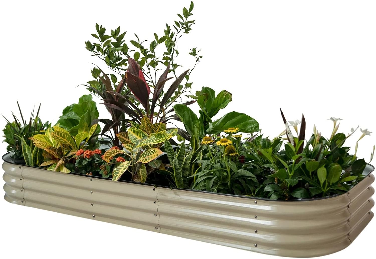 Garden Raised Garden Bed Kit, 11" Tall 10 in 1 Modular Raised Garden Beds Kit, Metal Planter Box for Vegetables, Flowers, Herbs, Morden Gray