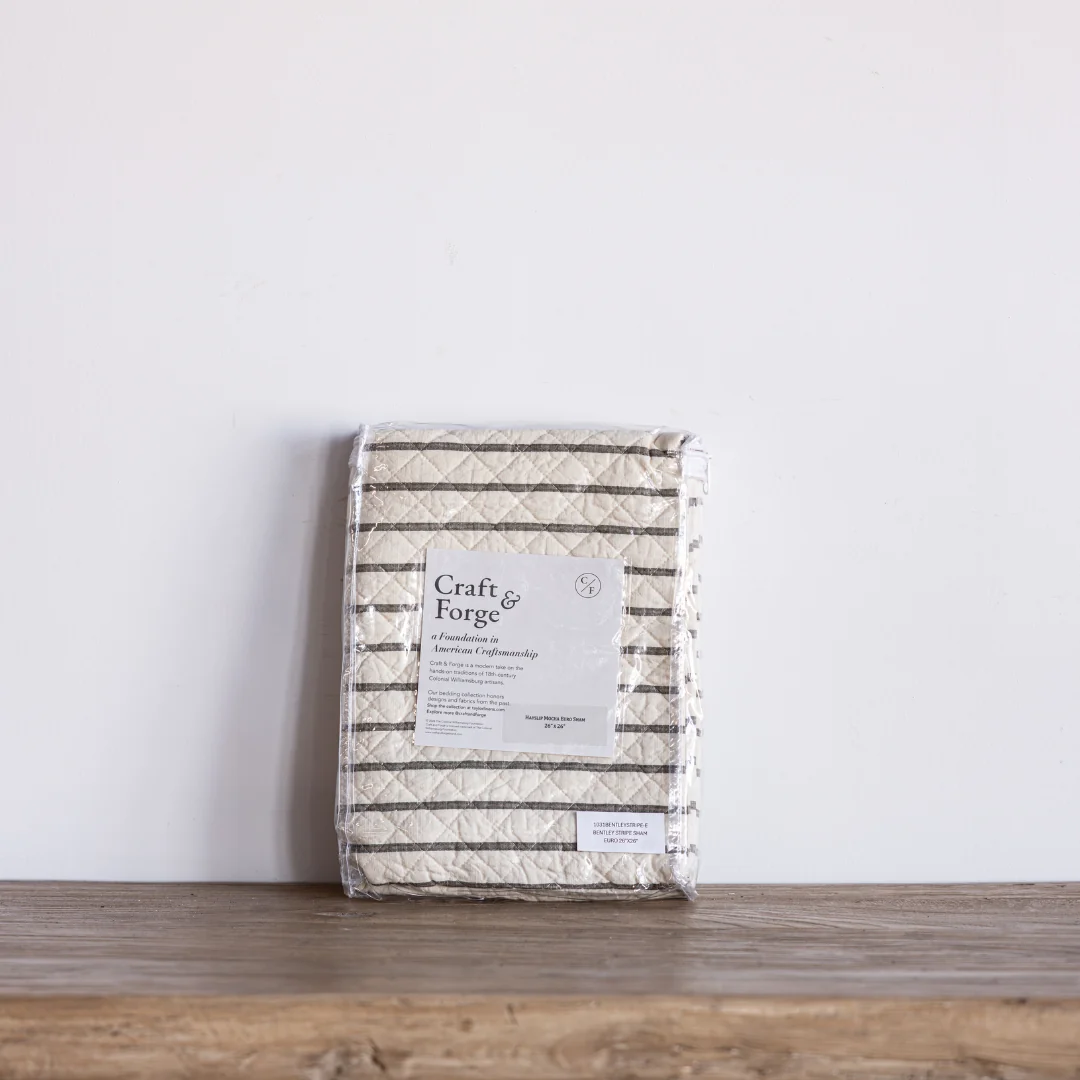 Mocha Brown Quilted Stripe Pillow Sham