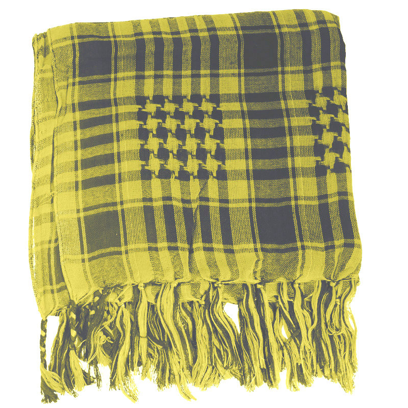 Black Yellow Arab Shemagh Houndstooth Scarf WS2085D