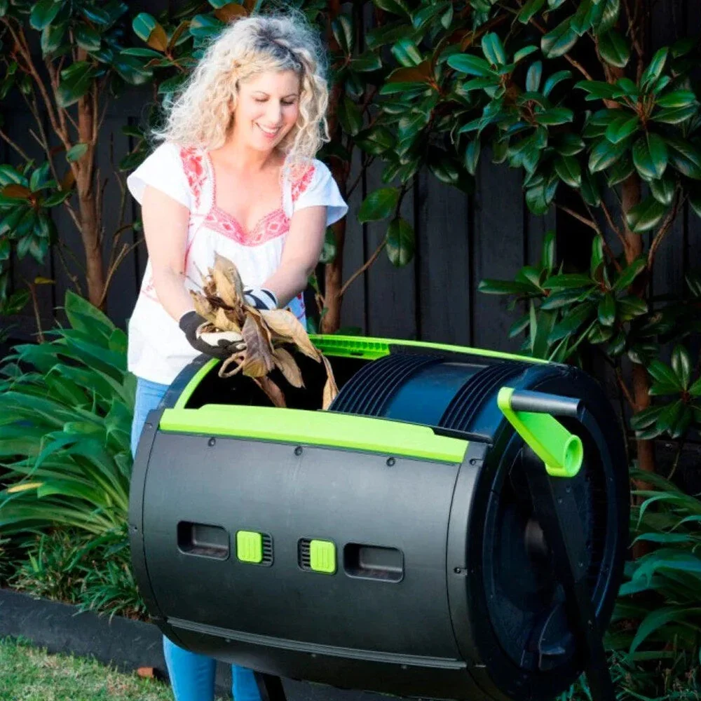 65-Gallon Compost Tumbler And Cart Combo