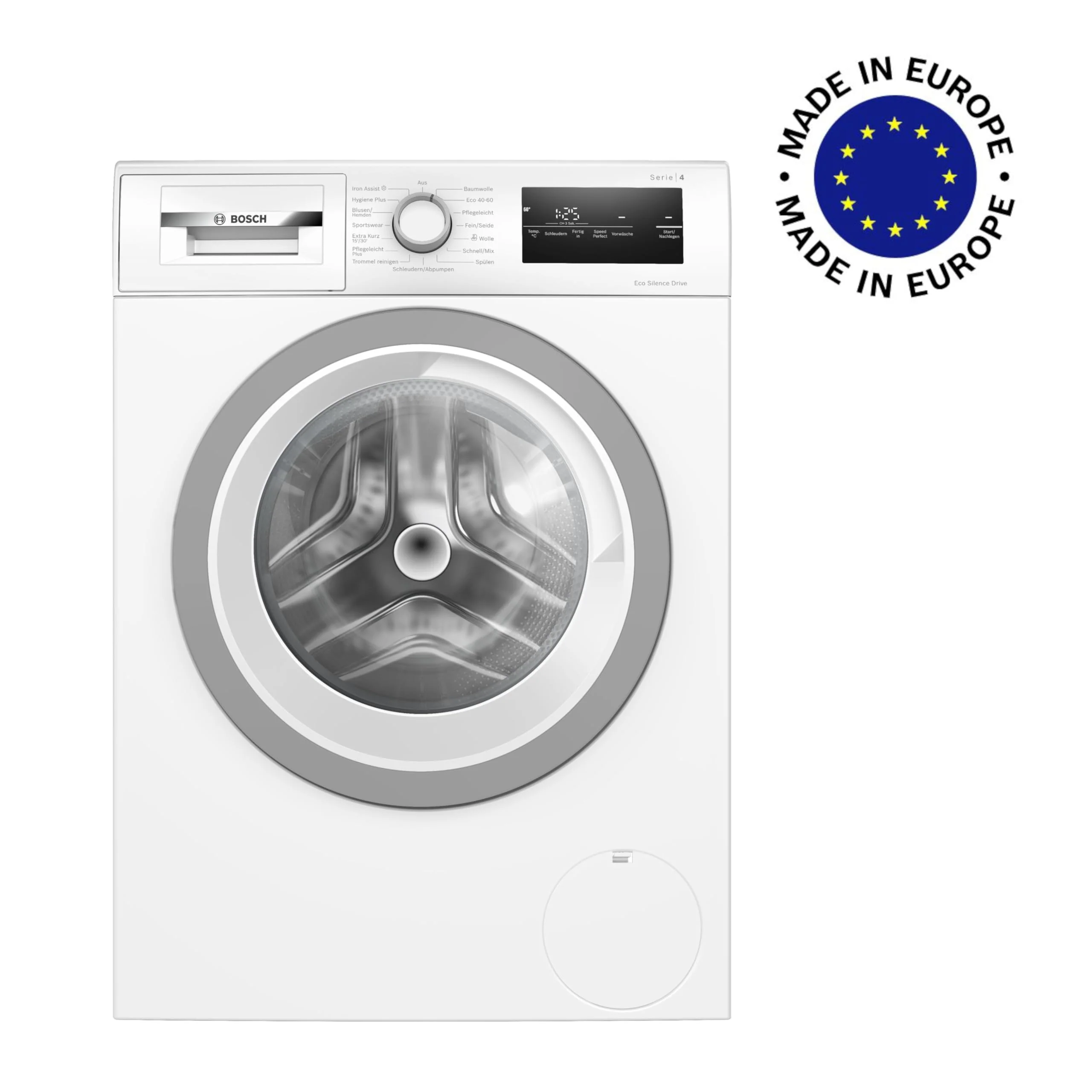 2025 Bosch WAN28127 Lavatrice Serie 4, Caricamento Frontale, capacità 8 kg, 1400 giri/min, Iron Assist, Active Water Plus, EcoSilence Drive, Speed Perfect, Bianco, 60 cm