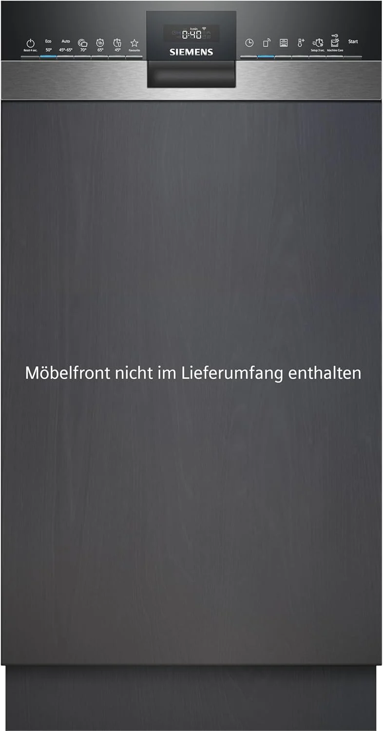 Siemens SR65YX08ME, iQ500 Smarter Geschirrspüler Vollintegriert, 45 cm breit, Besteckschublade, Zeolith, extra leise, aquaStop, automatische Türöffnung nach Programmende, varioSpeed, Innenbeleuchtung