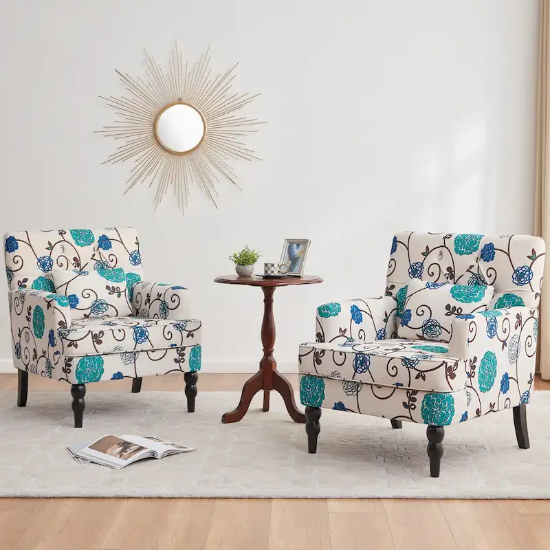 Upholstered Accent Chair with Lumbar Pillow - Single Seat