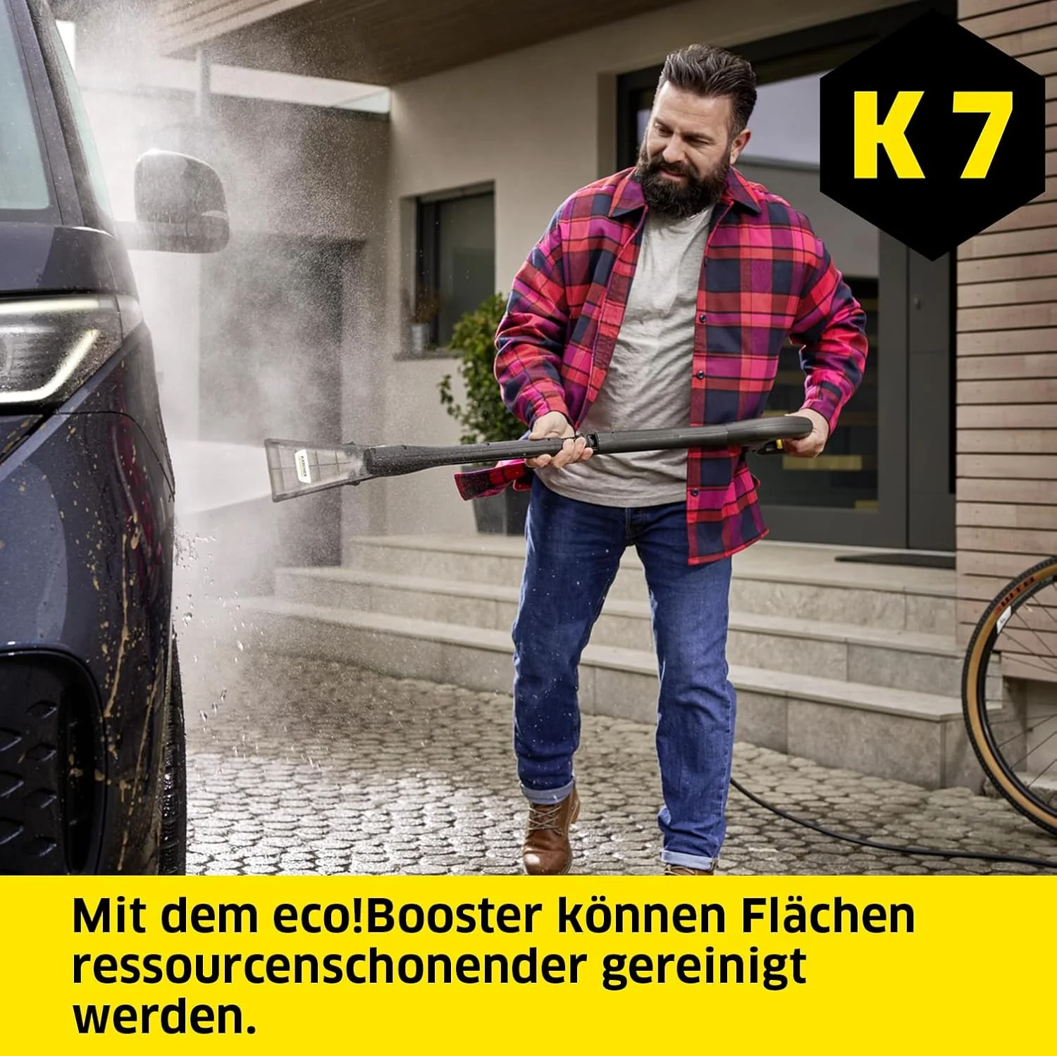Krcher hogedrukreiniger K 7 Premium Power Home, druk: 180 bar, debiet: 600 l/h, oppervlaktecapaciteit: 60 m/h, vermogen: 3.000 W, slanghaspel, met pistool, vuilvreter, spuitlans