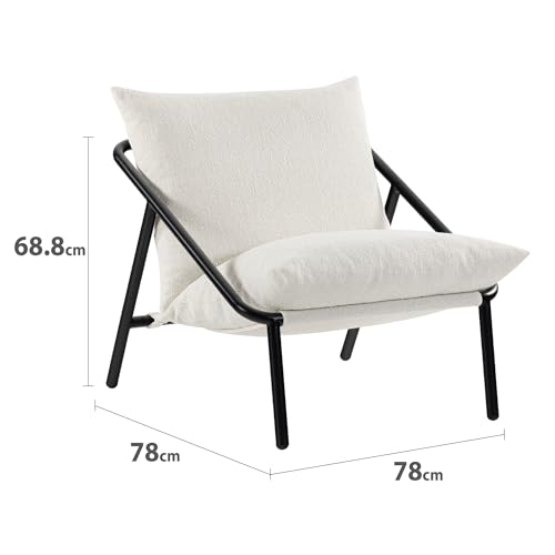 Zinus Ada Poltrona Relax 79x68x79   Poltrona con struttura in metallo e cuscino in schiuma a scaglie   Tessuto Bucle : Amazon.it: Casa e cucina