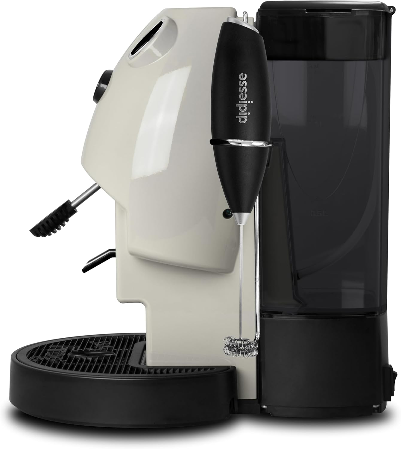 Didiesse Baby Frog Coffee & Tea – Macchina da Caffè a Cialde, con Frullino Montalatte e Doppio Portacialde per Caffè e Tè, Basso Consumo 450W, Erogatore Acqua Calda. (Avorio)
