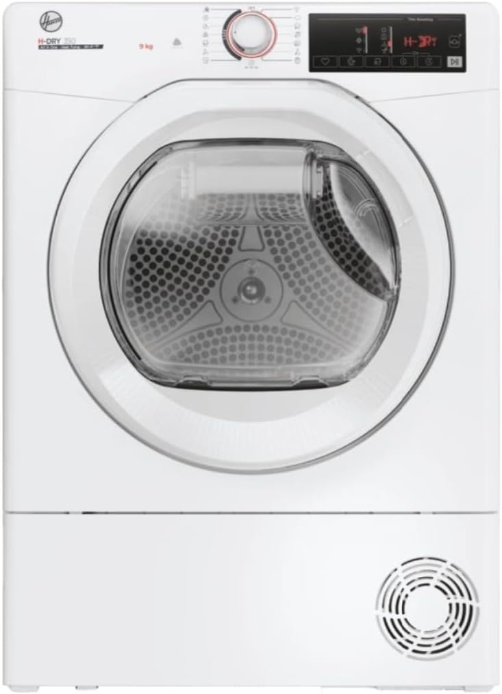 Hoover H-DRY 350 Asciugatrice 9 Kg, Pompa di Calore, Libera Installazione, Classe A++, Certificazione Woolmark, AxLxP 85x60,4x59,6, Bianca - HRE H9A2TE-S