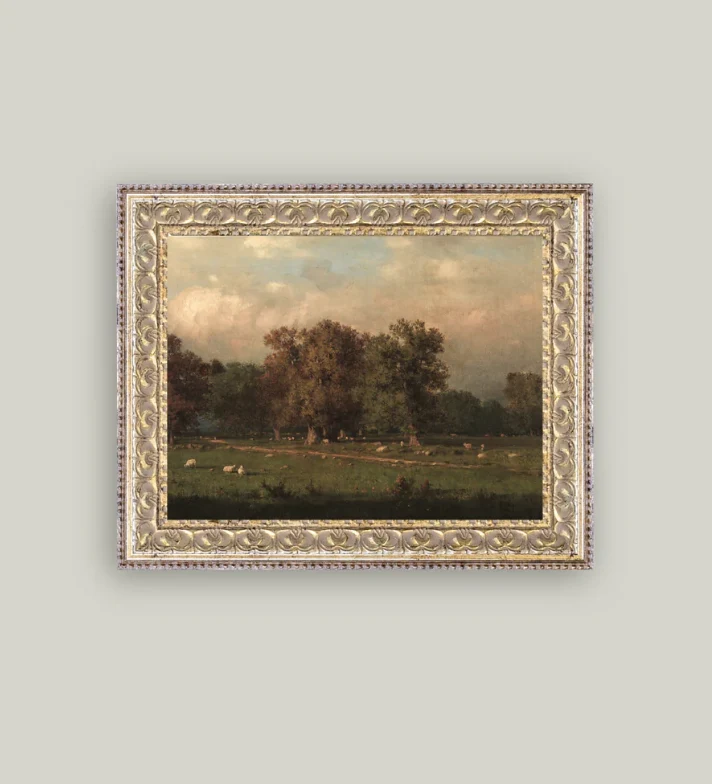 Sheep Farm Framed Antique Inspired Art