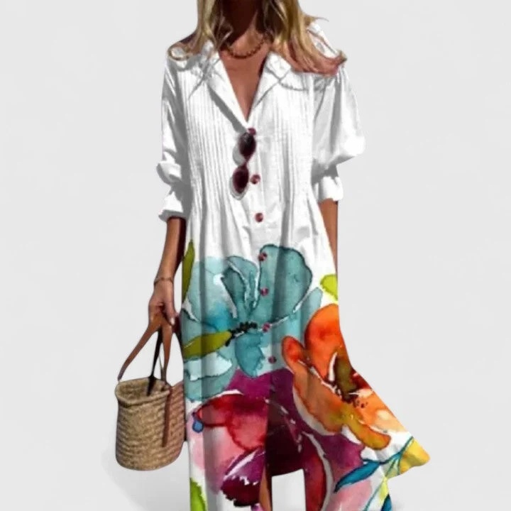 Womena??s Elegant Boho Dress Vibrant Colors Flattering Fit