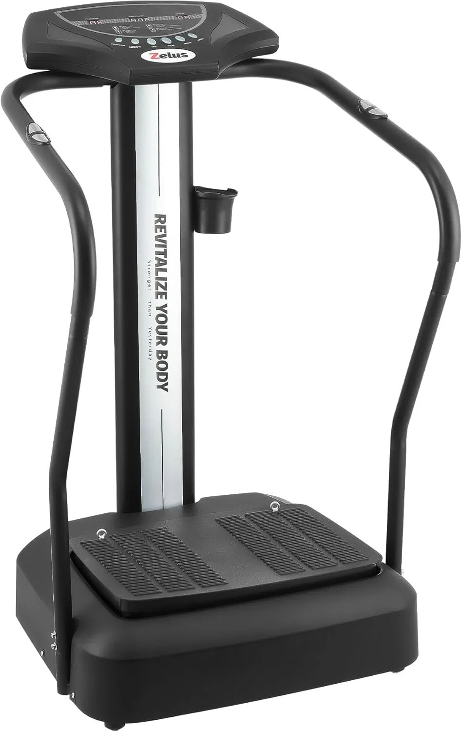 Egésztestvibrációs platform, 500W-os vibrációs tréner 99 szinttel, 3 előre beállított móddal és 2 ellenállási szalaggal, edzéshez, otthoni edzőterembe, 150 kg teherbírással