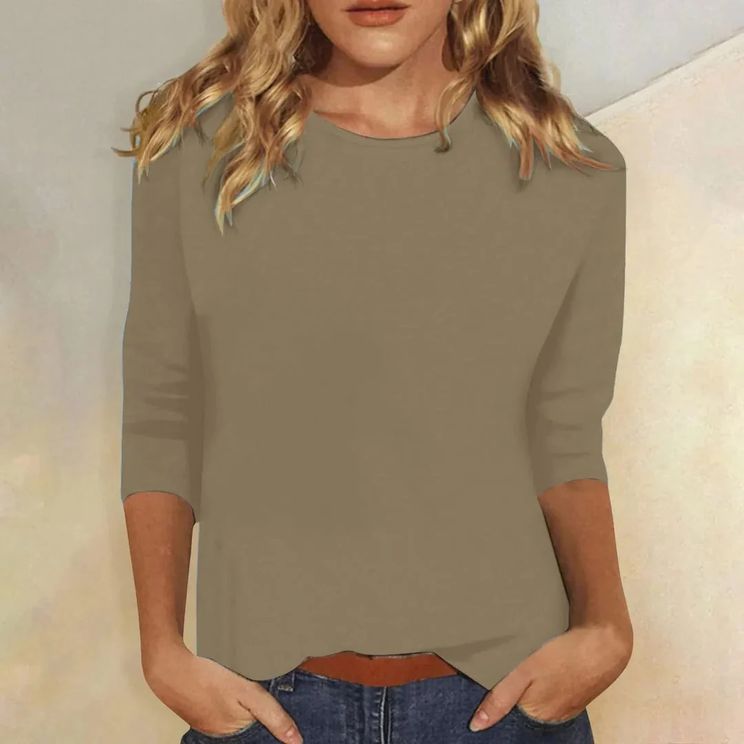 Women��s Casual Crew Neck Top 3/4 Sleeve Everyday Style