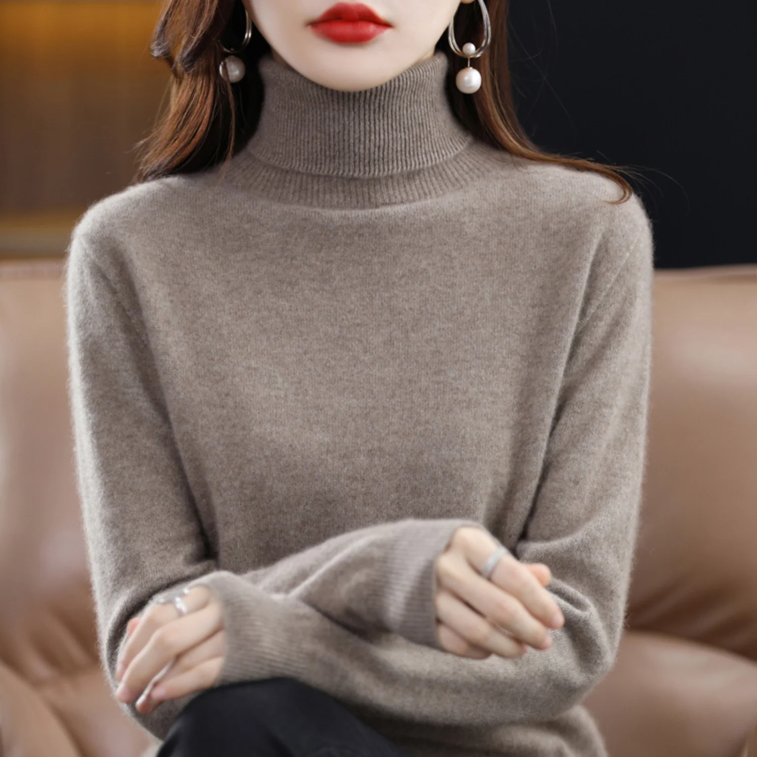 Women��s Turtleneck Sweater Slim Fit Lightweight Design