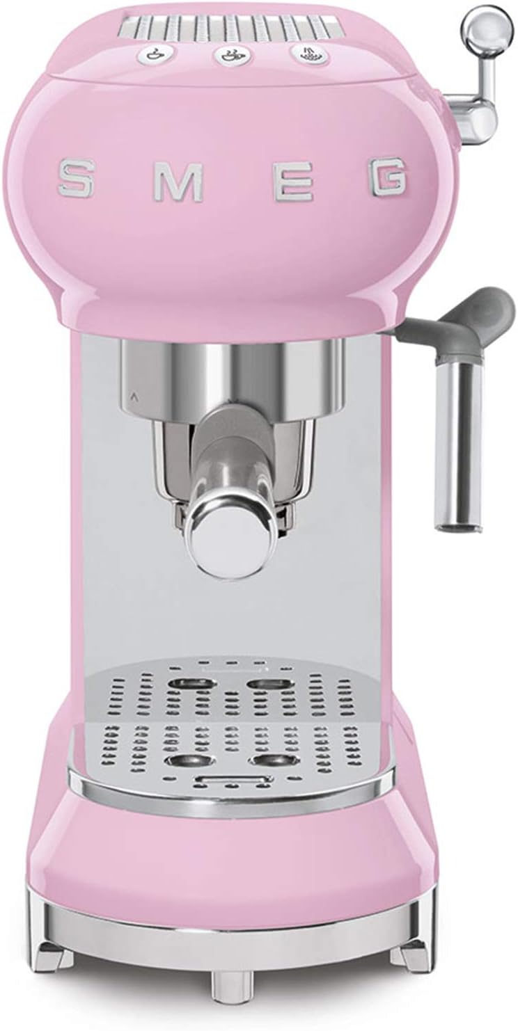 Smeg, ECF01PGEU Manual Espresso-Kaffeemaschine, Cappuccino -System, Thermoblock, groe Tassengehuse und Doppelkaffeefunktion, 1 l Wassertank, kompakte Abmessungen, 1350W, Pastellgrün
