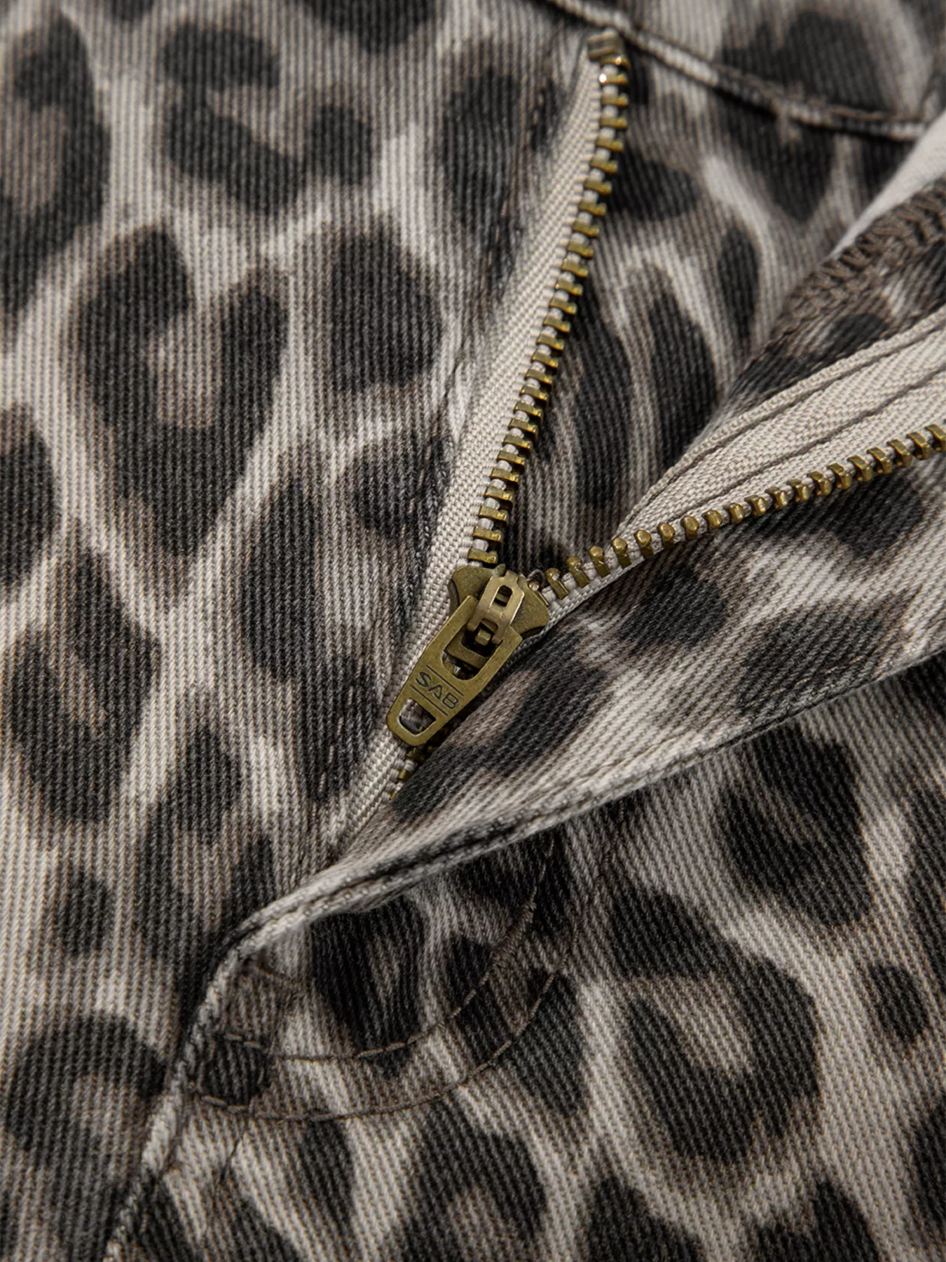 Leopard Straight Loose Leg Jeans