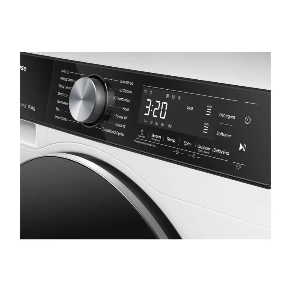 Hisense 5S Series 10.5kg 1400 Spin  Auto Dosing Washing Machine Wi Fi - White | WF5S1045BW