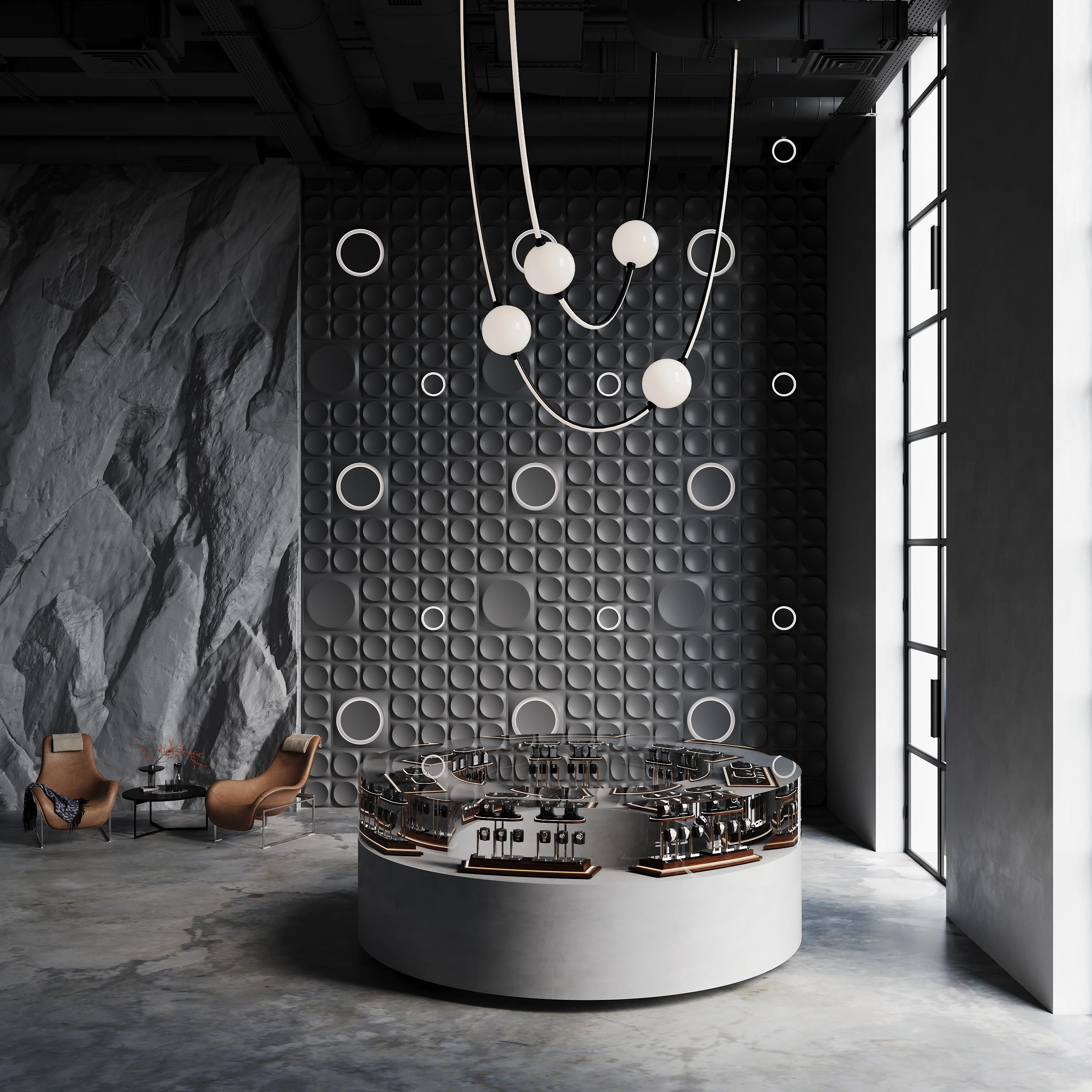 GYPSUM 3D WALL PANEL | COSMIC 0212 + LED MEDIUM