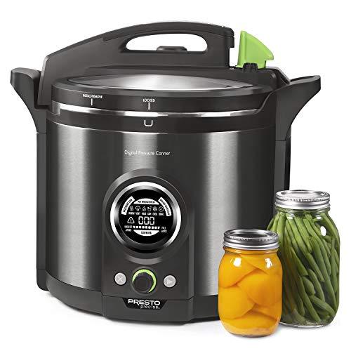 2025 Presto 02144 Mașină de conservat digitală de 12 litri, inox negru