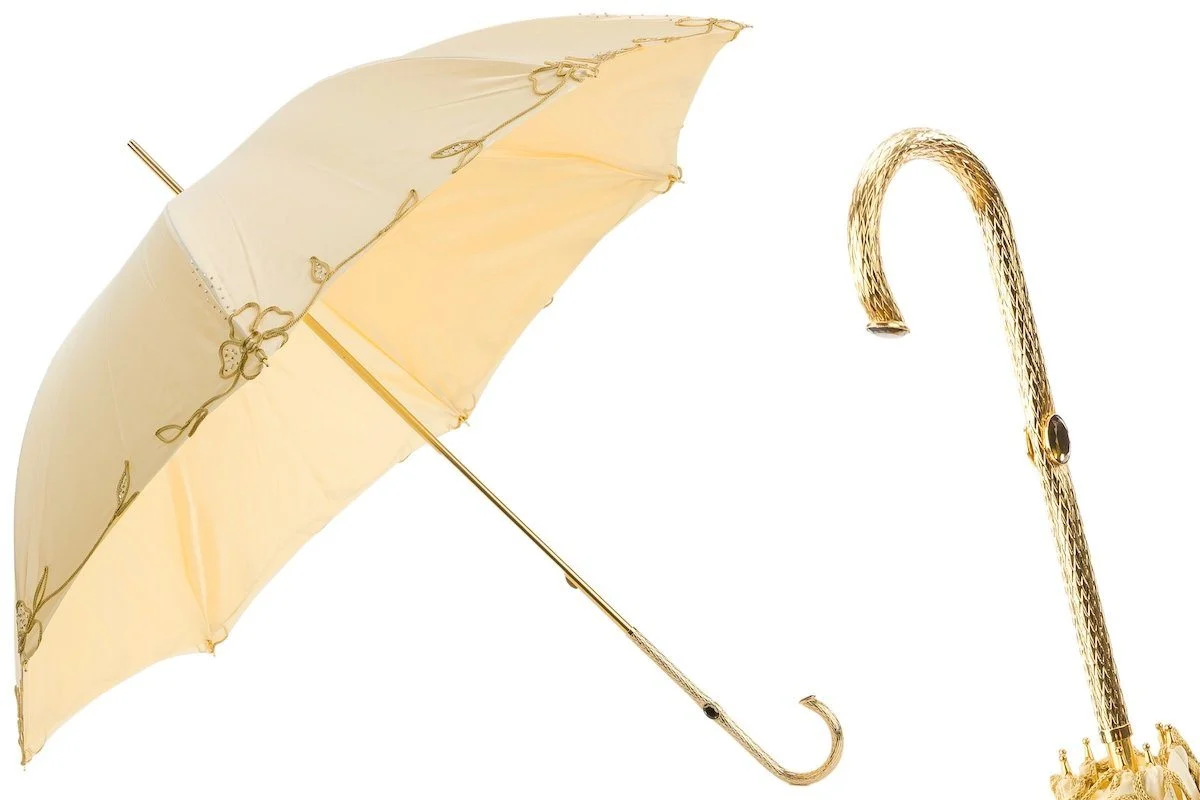 Ivory Woman's Decorated Umbrella Double Cloth