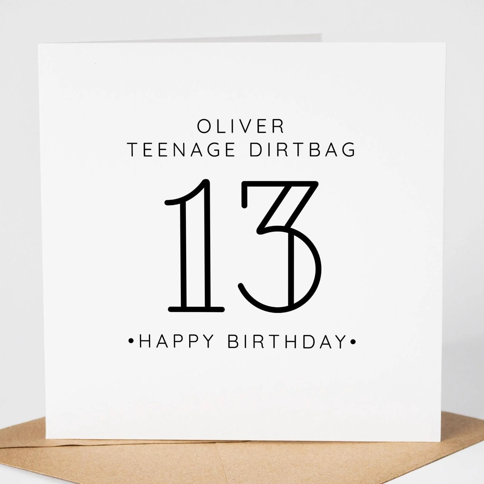 13th Birthday Card a?�� Personalised Teenage Dirtbag 13th Birthday Card a?�� 13 Today Teenagers Birthday Card a?�� Teenage Boy a?�� Teenage Girl