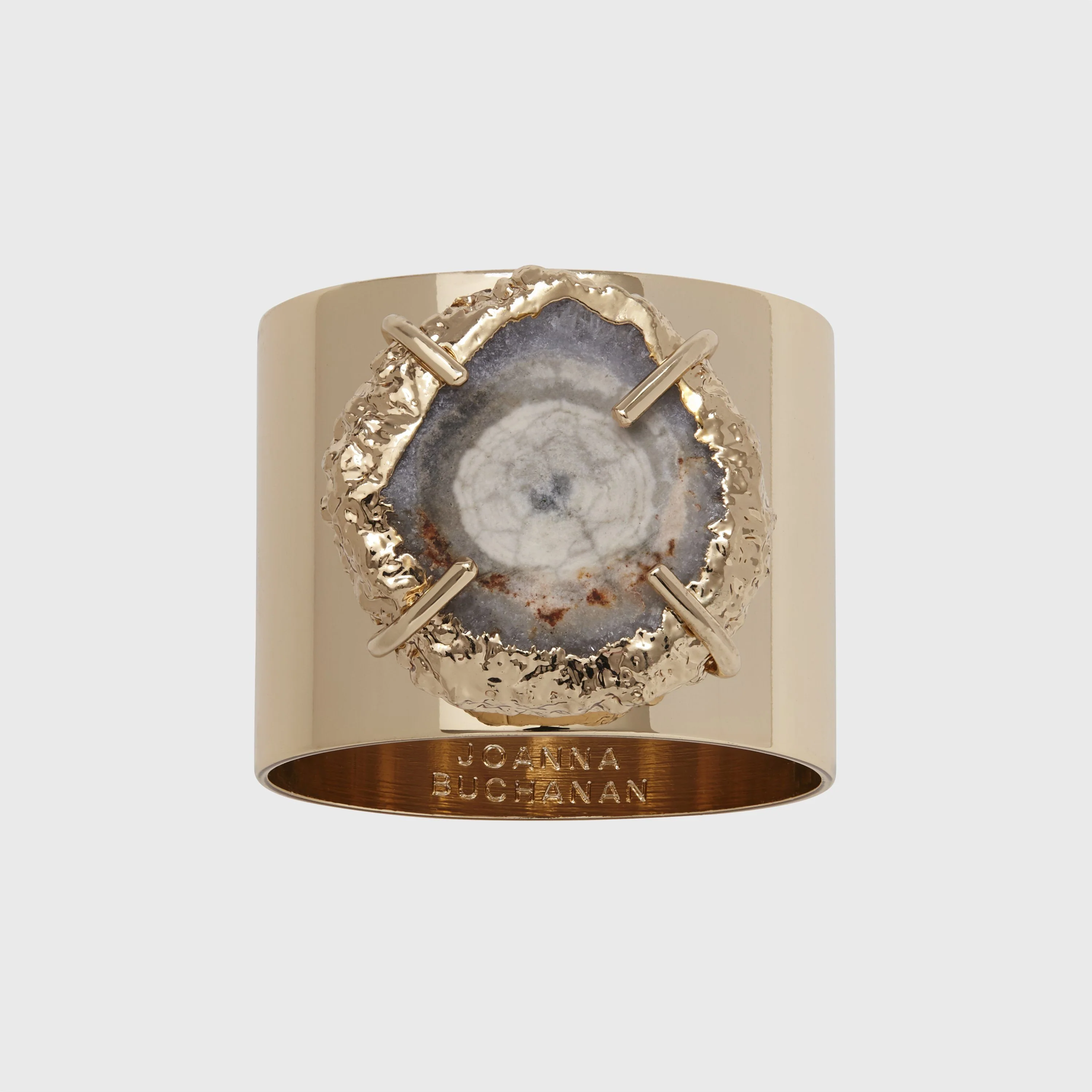 Crystal Quartz Napkin Rings, Grey, Set of 2