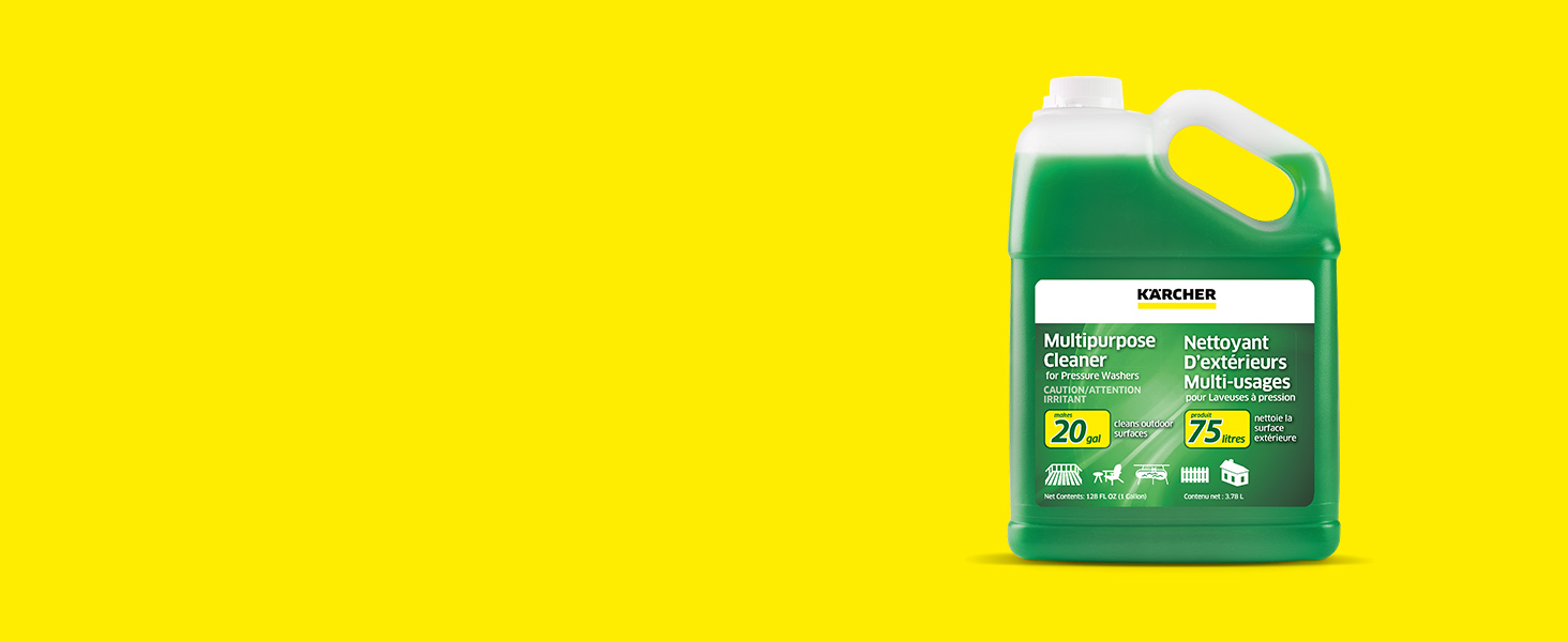 The Kärcher Multipurpose Cleaner in front of yellow background