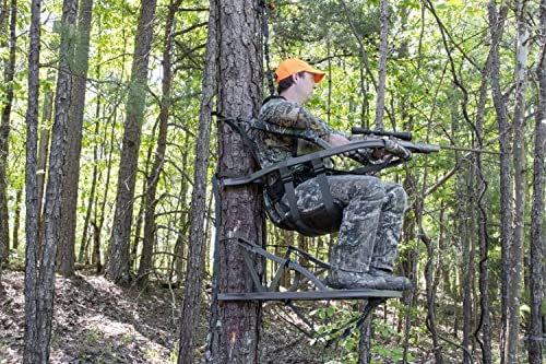 Summit Viper SD Climbing Treestand &ndash; Lightweight Aluminum, Foam Padded Seat, 300 lbs Capacity, Includes Safety Harness