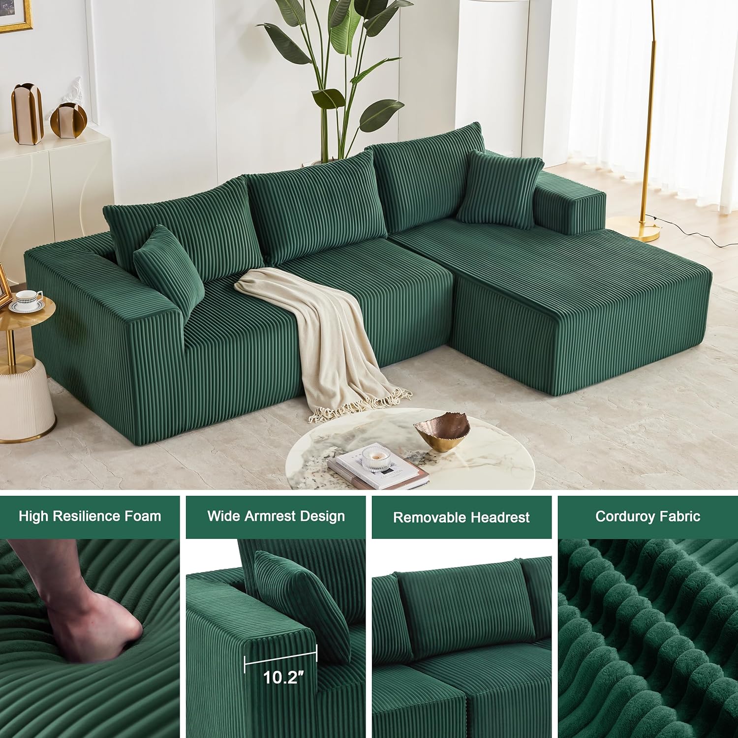 108 Modular Sectional Sofa Cloud Sectional Couch Modern Modular L-Shape Sofa Couch