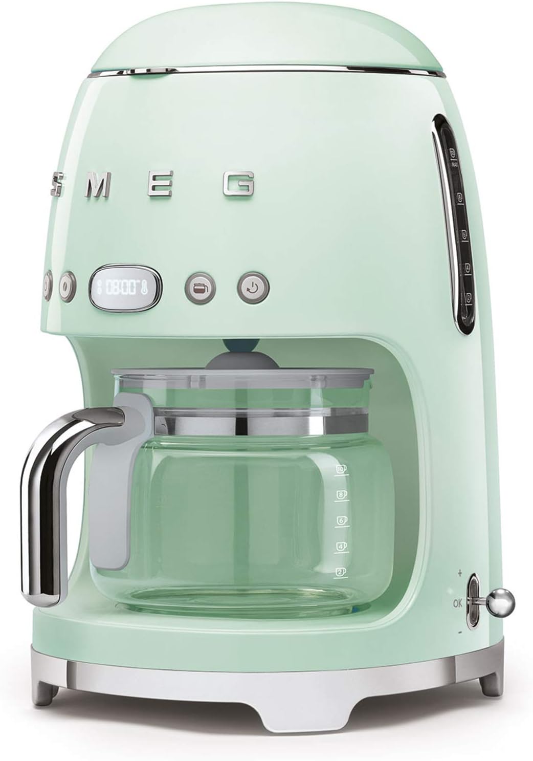 Smeg, DCF02BLMEU, Filter-Kaffeemaschine, Aroma und Autostart-Funktion, Glaskaraffe bis 12 Tassen, 2 Intensitätsniveaus, Warmhaltefunktion, 1050W, Mattschwarz