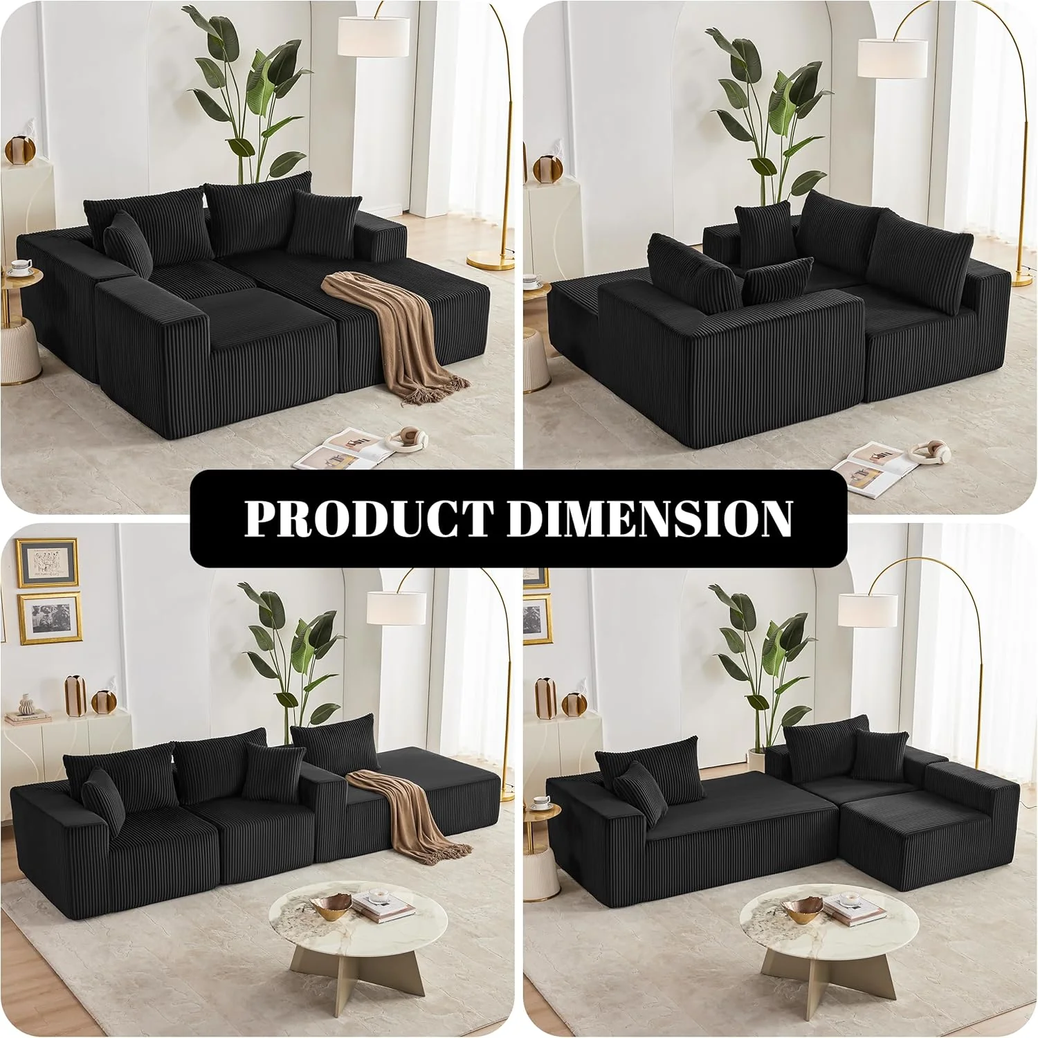 108 Modular Sectional Sofa Cloud Sectional Couch Modern Modular L-Shape Sofa Couch