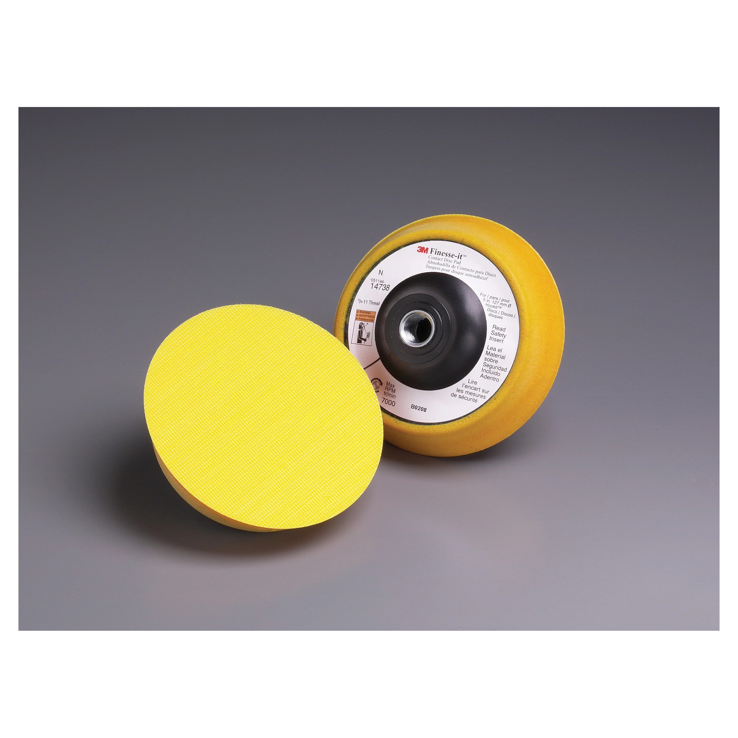 3M Finesse-It AB14738  ~  Hookit Disc Pad (5 Inch x 1 Inch x 5/8-11 Internal)
