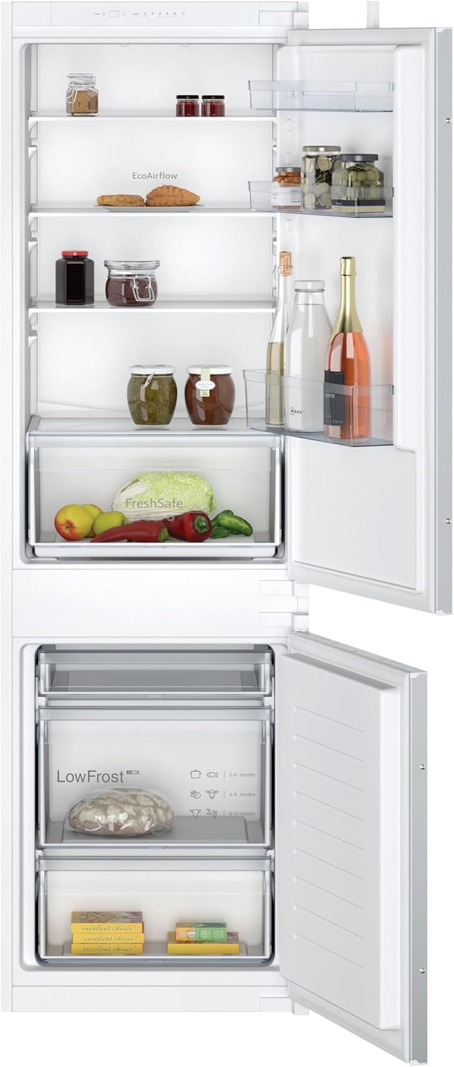 Neff KI5861SE0, N 30, FreshSafe, Kühl-Gefrierkombination 177,2x54,1cm, Nutzinhalt gesamt: 265; 39 dB, Kühlraum: 182, Gefrierraum: 83 Nutzinhalt, Made in Germany, Schleppscharnier