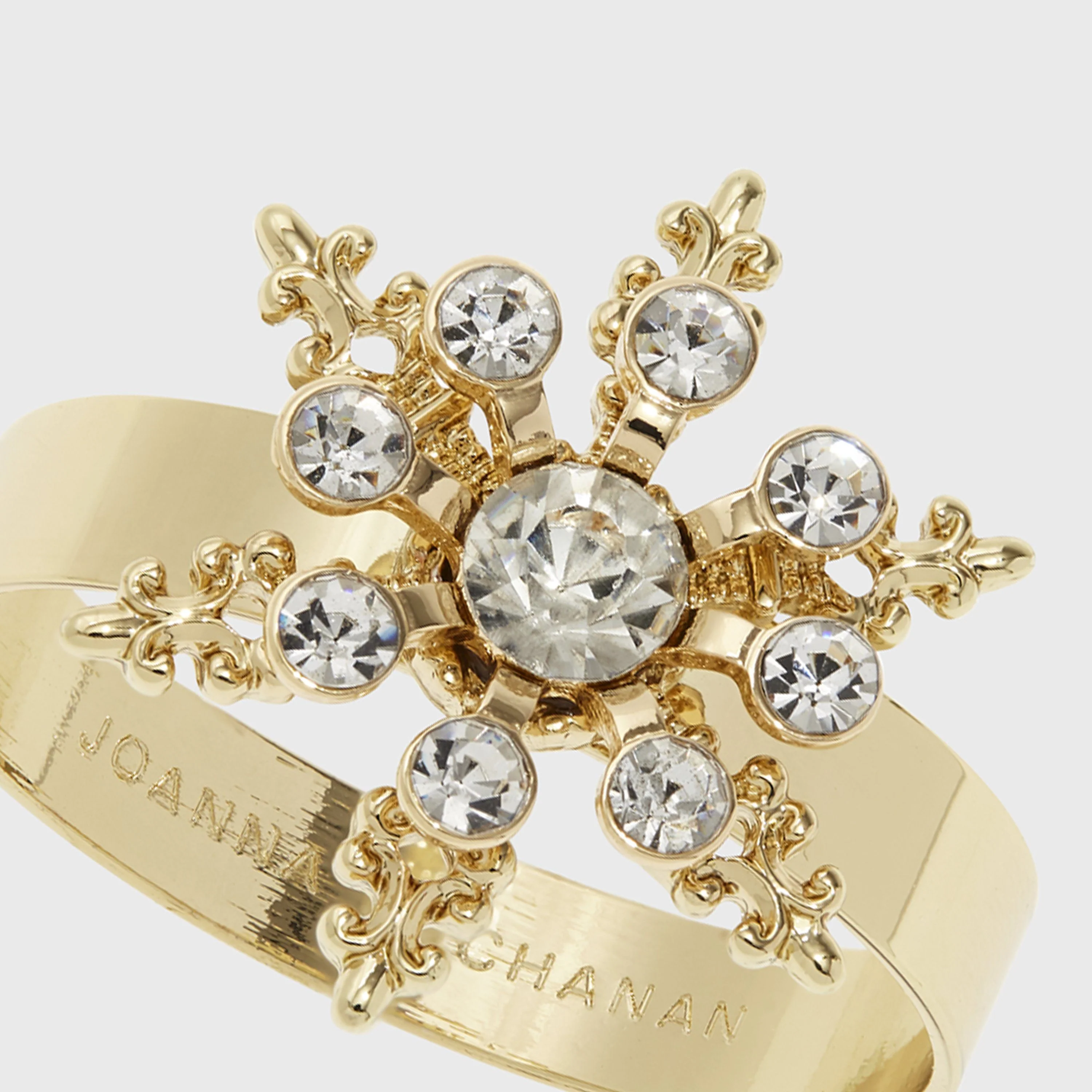 Classic Snowflake Skinny Napkin Rings, Crystal, Set of 4