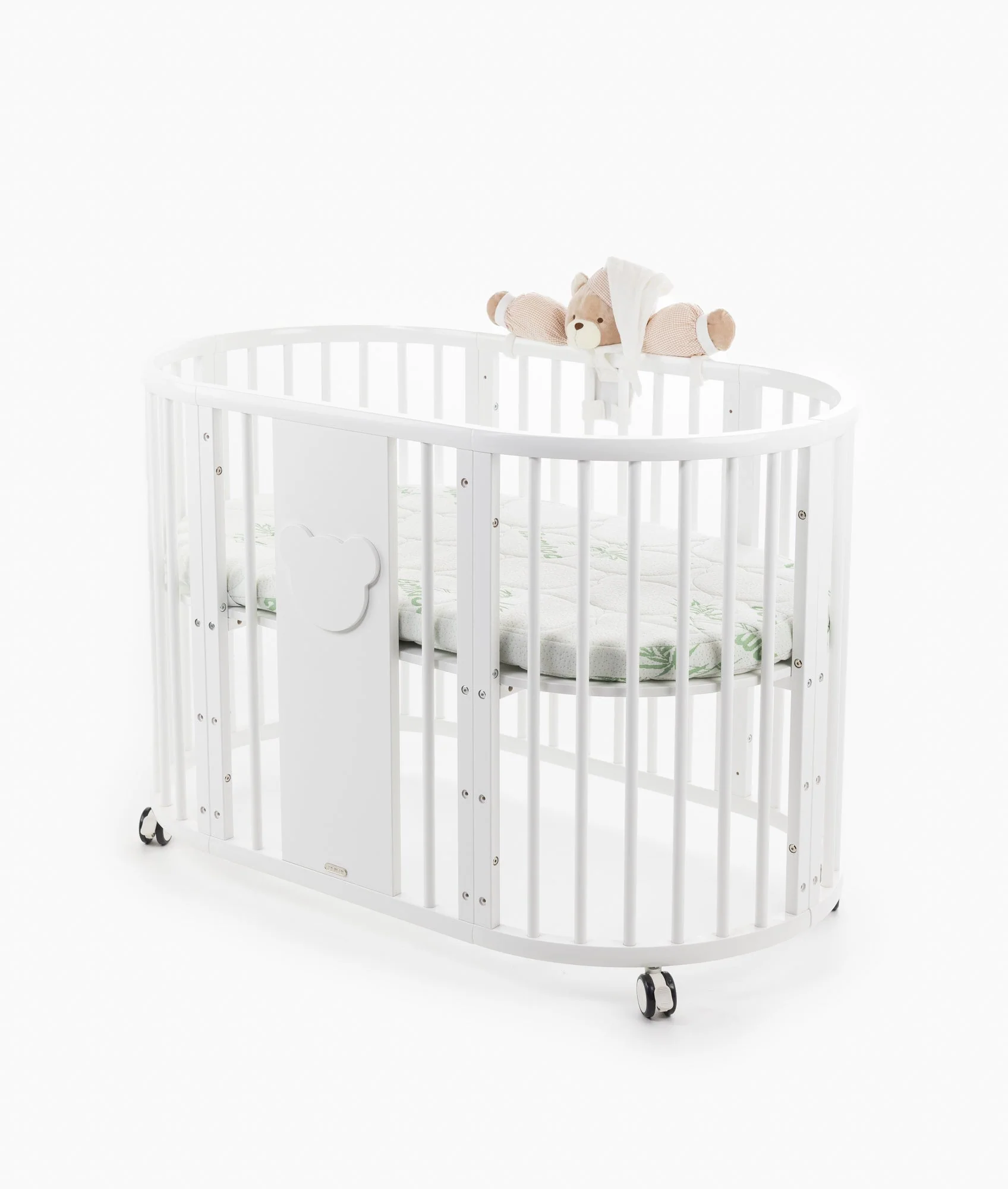 4 in 1 Signature Bear Cot & Mattress Set | White