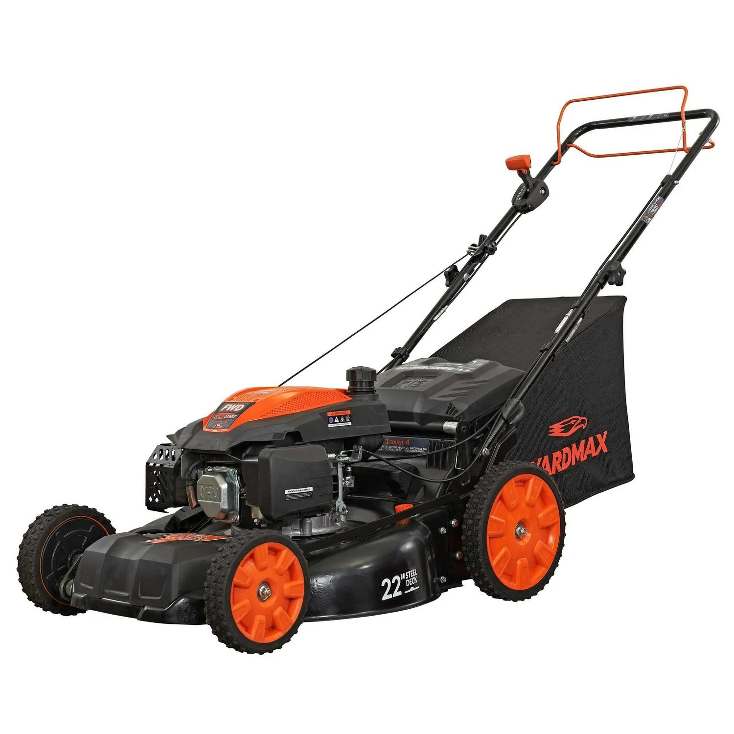 YG2860 22′′ 201cc 3-in-1 Gas Self-Propelled Lawn Mower with CVT and High Wheels