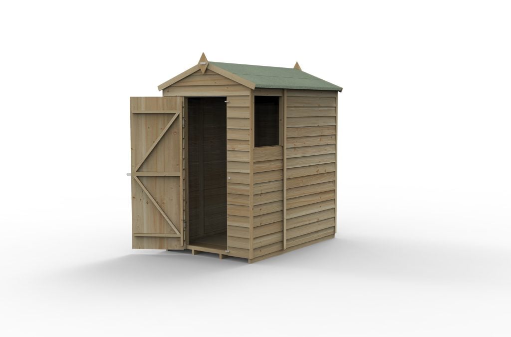 Forest Garden Overlap Pressure Treated 4Life Apex Shed – 6′ x 4′