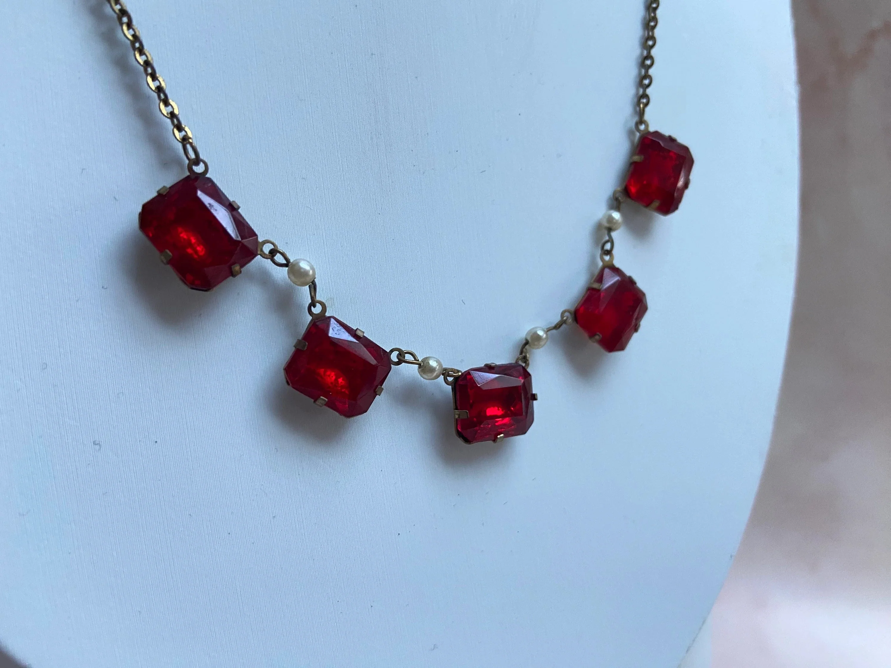 1930s Does Edwardian Czech Glass Necklace
