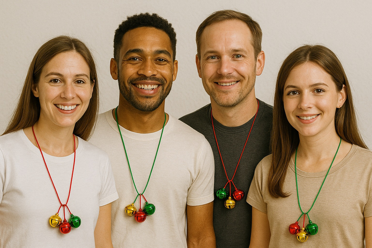 Jingle Bell Necklaces Bulk 12 PACK 6565D