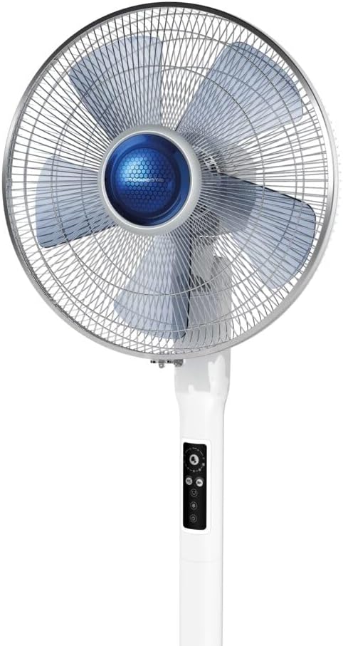 Rowenta VU5870 Standventilator Turbo Silence Extreme+ | Fernbedienung | 5 Geschwindigkeiten | Abschaltautomatik | Timer | Automatische Oszillation | Höhenverstellbar, Weiß