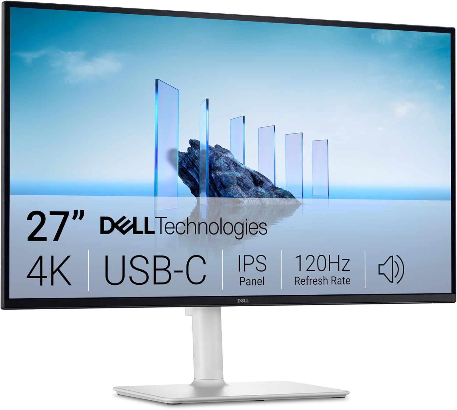 Dell 27 Plus USB-C Monitor - S2725QC, 4K UHD (3840x2160), 120Hz, IPS, 4ms, AMD FreeSync Premium, 99% sRGB, Regolabile in Altezza, Altoparlanti integrati, 2 USB-C, 2 HDMI, 3 Anni di Garanzia